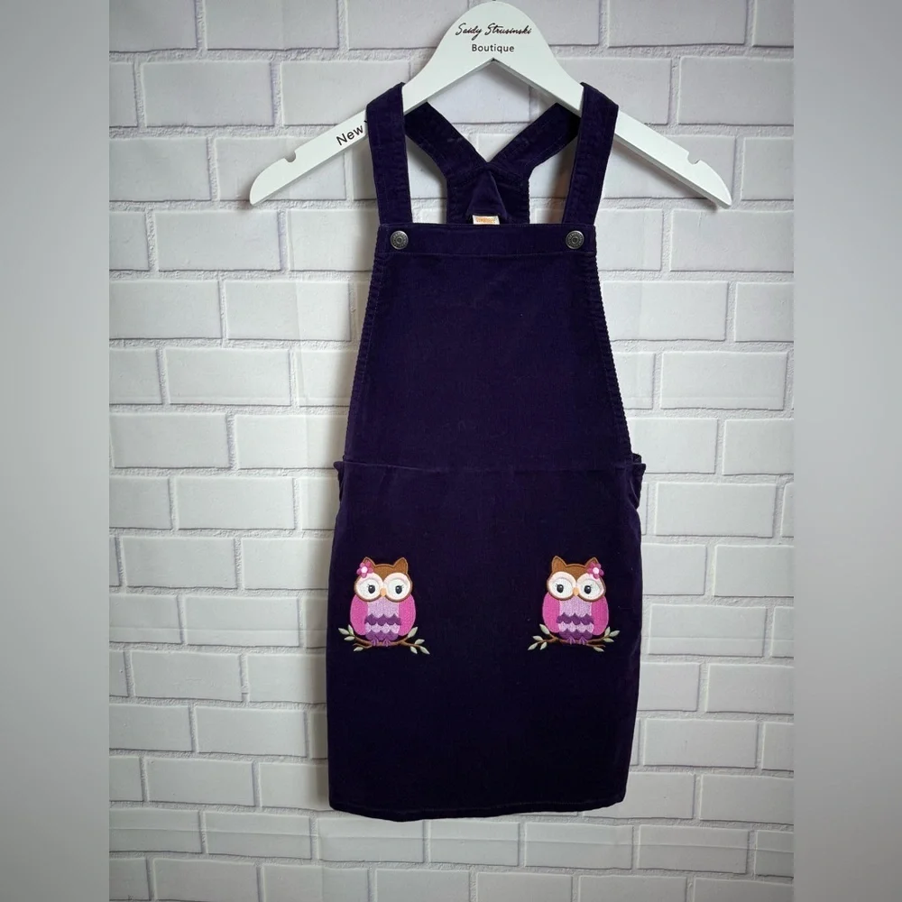 Gymboree Girls Purple Corduroy Owl Jumper fashionista Dress Size 8